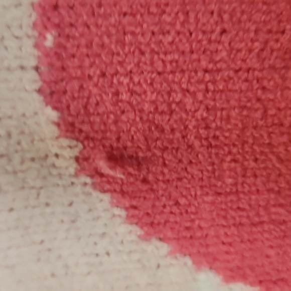 Betsey‎ Johnson Pink and White Striped Heart Cardigan Size Large - Picture 6 of 12